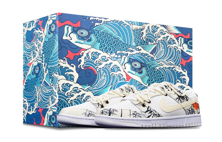Nike Dunk Anti-Slip And Wear-Resistant Lightweight Low-Top Skateboard Shoes GS Beige White Green