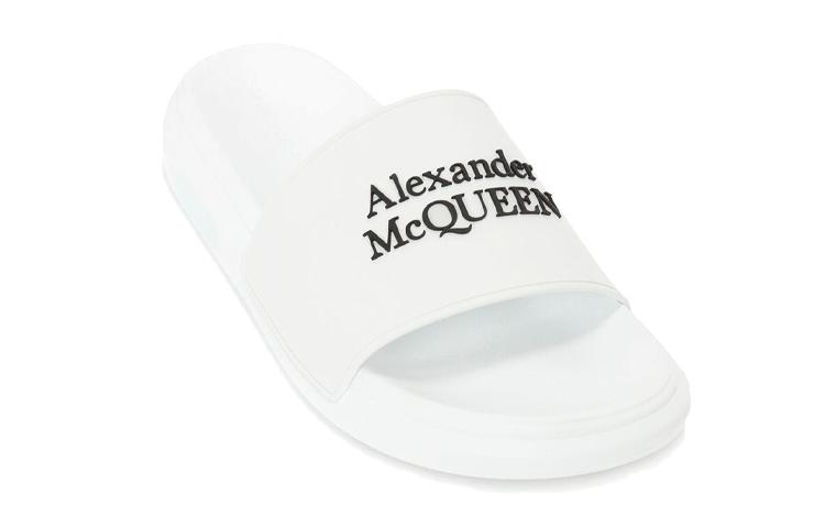 Alexander McQueen Pool Slide White Black
