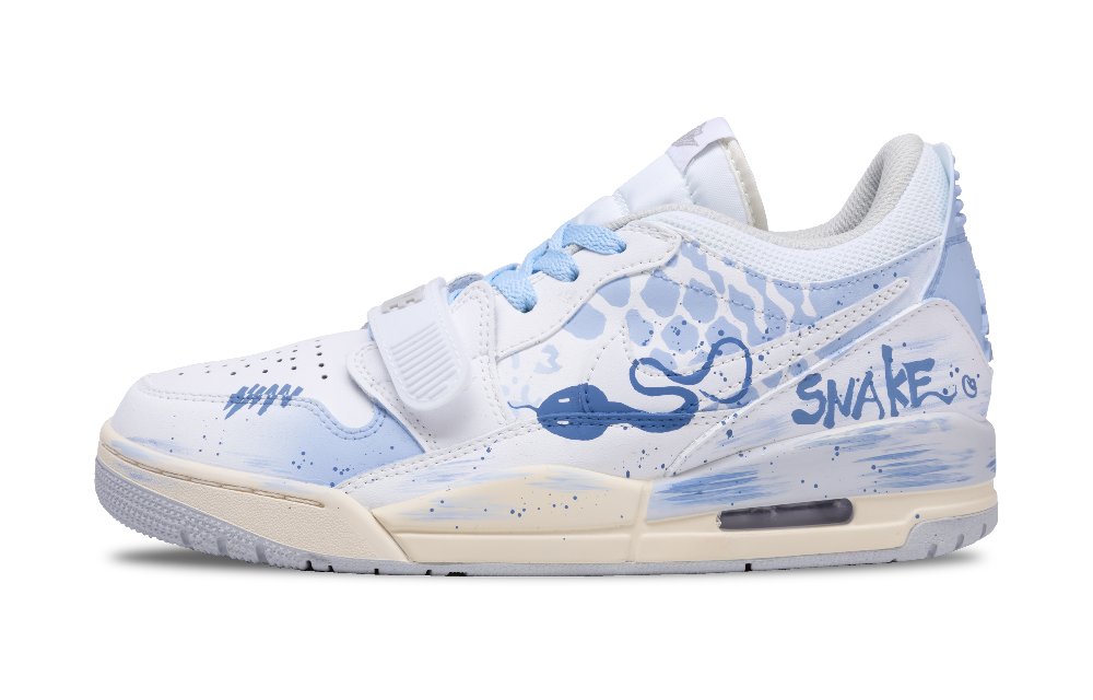 Jordan Legacy 312 Abrasion-Resistant Low-Top Vintage Basketball Shoes Men's White Blue