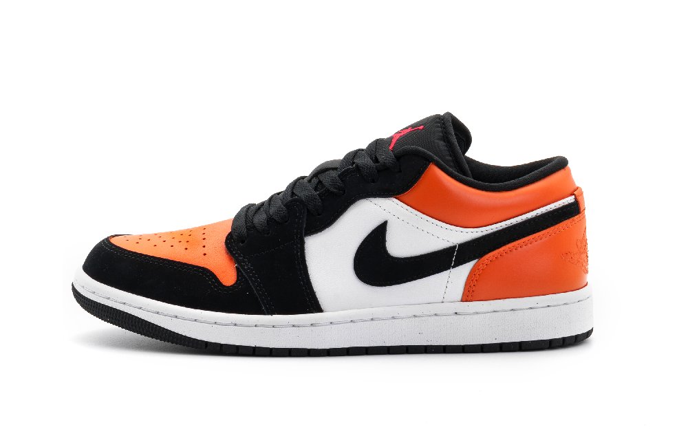 Jordan Air Jordan 1 Low Top Vintage Basketball Shoes Unisex Black White Orange