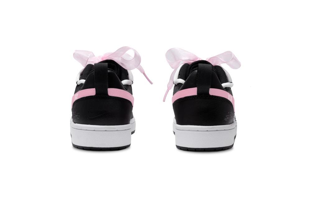 Nike Court Borough 2 Fresh Look Full Bowknot Non-slip Lightweight Low-Top Skateboard Shoes GS Black White Pink купить в интернет-магазине Yoocart с быстрой доставкой по России.