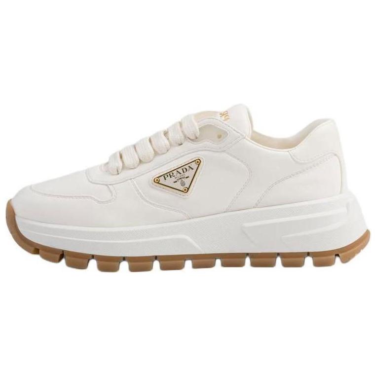 PRADA Triangle-logo Leather Sneakers