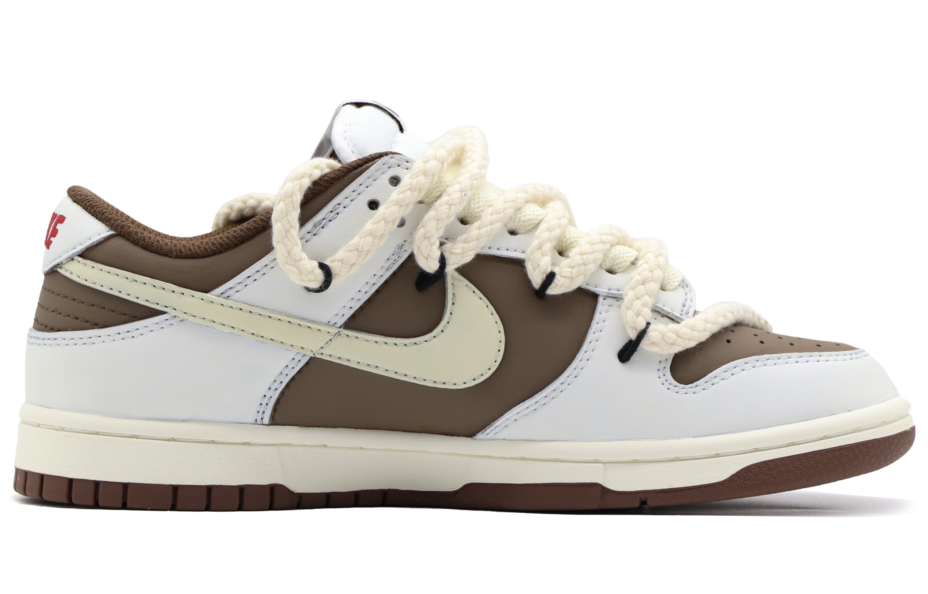 Nike Dunk Low-Top Skateboard Shoes Women's White Brown