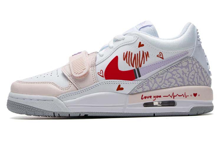 JORDAN Legacy 312 Vintage Basketball Shoes Women's Mid Top Pink/Purple