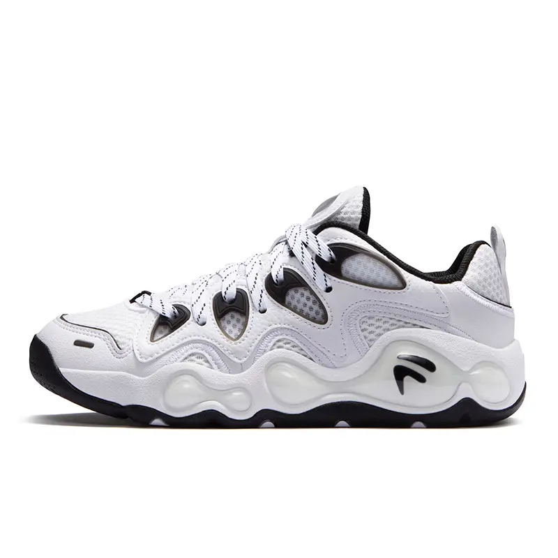 FILA FUSION VERTICAL Cracked Shoes Low Top Vintage Basketball Shoes Women's White Black