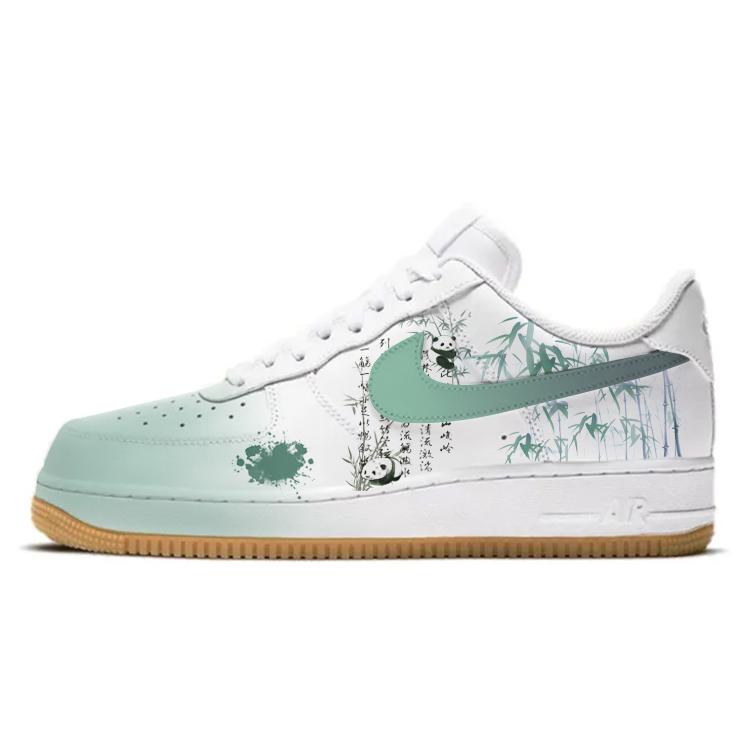 Nike Air Force 1 Anti-Slip Wear-Resistant Low-Top Skateboard Shoes Men's White Green