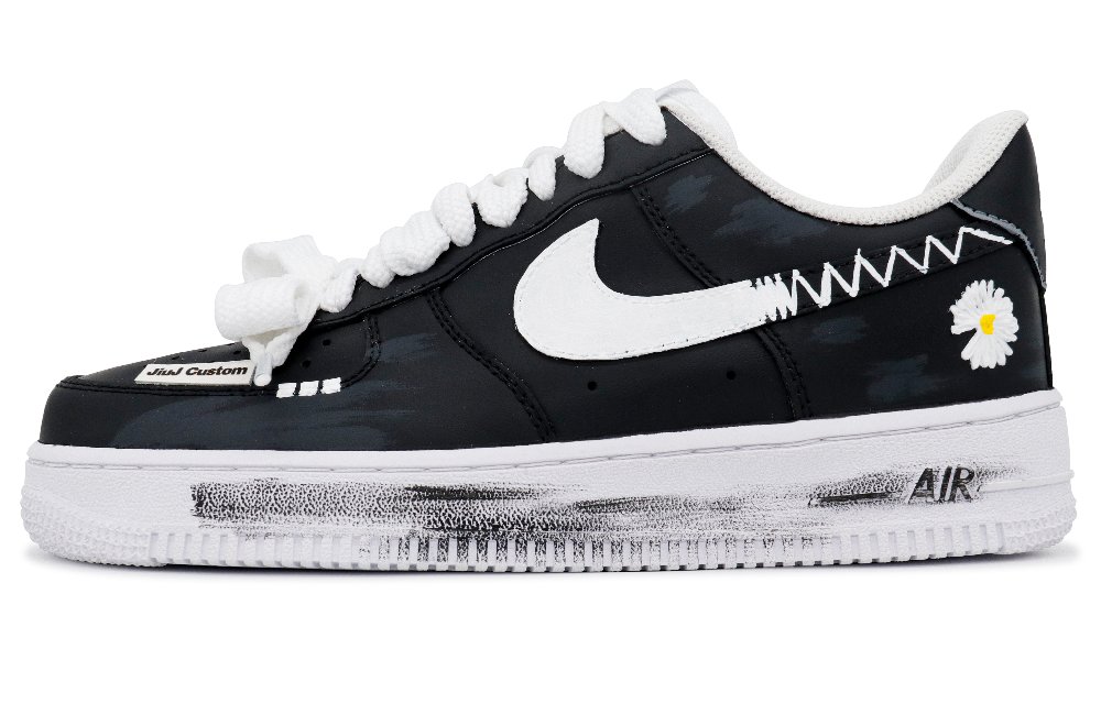 Nike Air Force 1 9 Game Manufacturing, Black Elegance Daisy Low Top Skateboard Shoes Men's Black White
