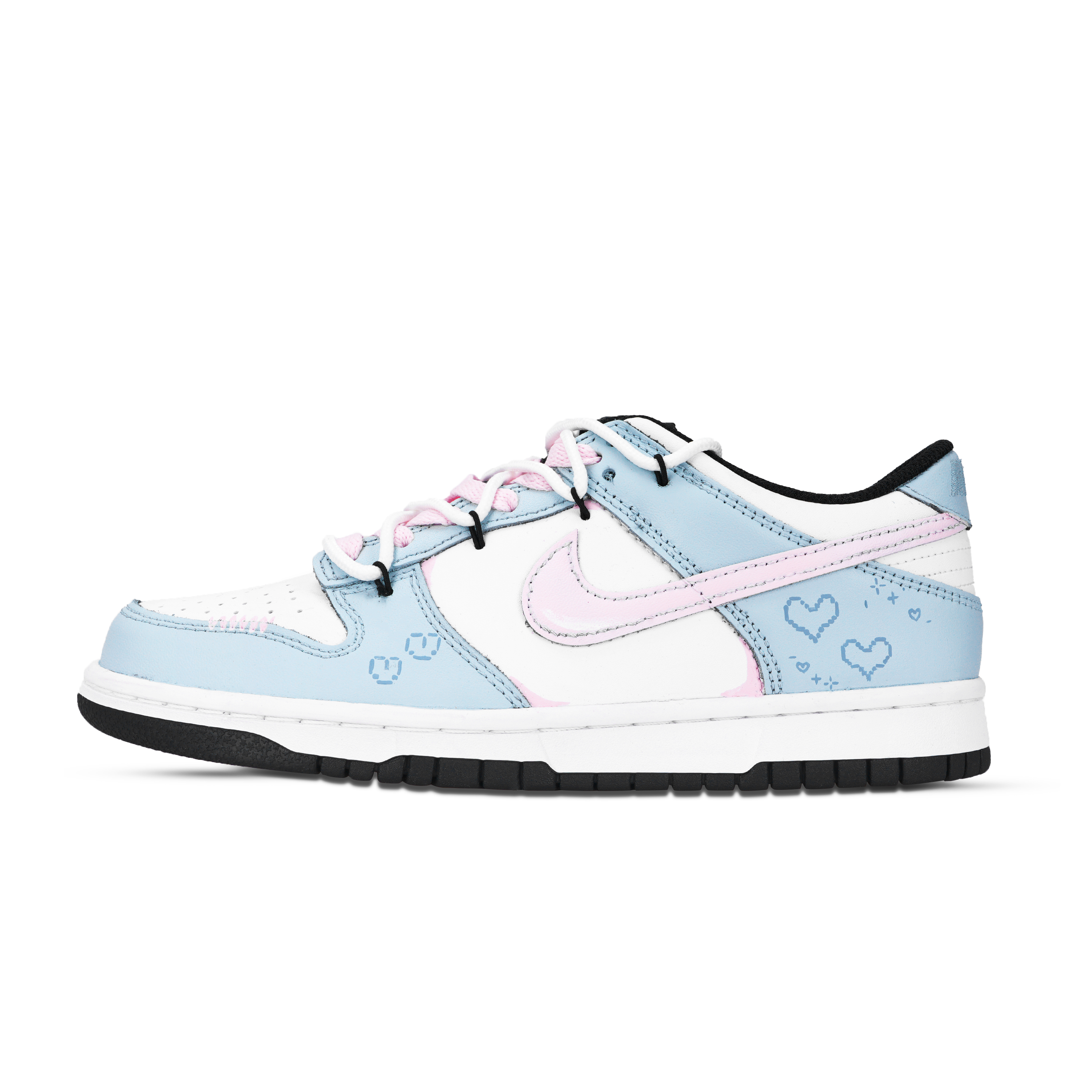 Nike Dunk Love Of Pixel Abrasion Resistant Low top Skateboard Shoes Unisex Blue Pink