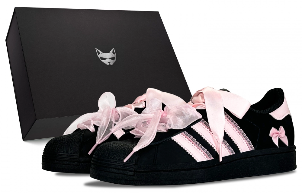 Adidas Originals Superstar 2 Skateboard Shoes Women's Low top Black/Pink