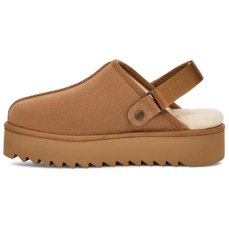 UGG Abrasion-Resistant Wrap-toe Slippers Women's Chestnut