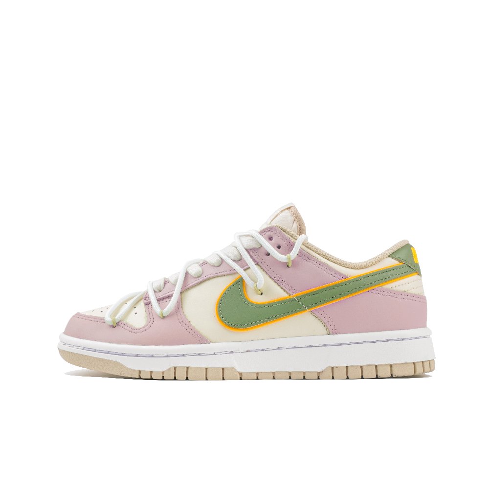 Nike Dunk Low Coverage Cushioning Wear-Resistant Low-Top Skateboard Shoes Women's Pink Green