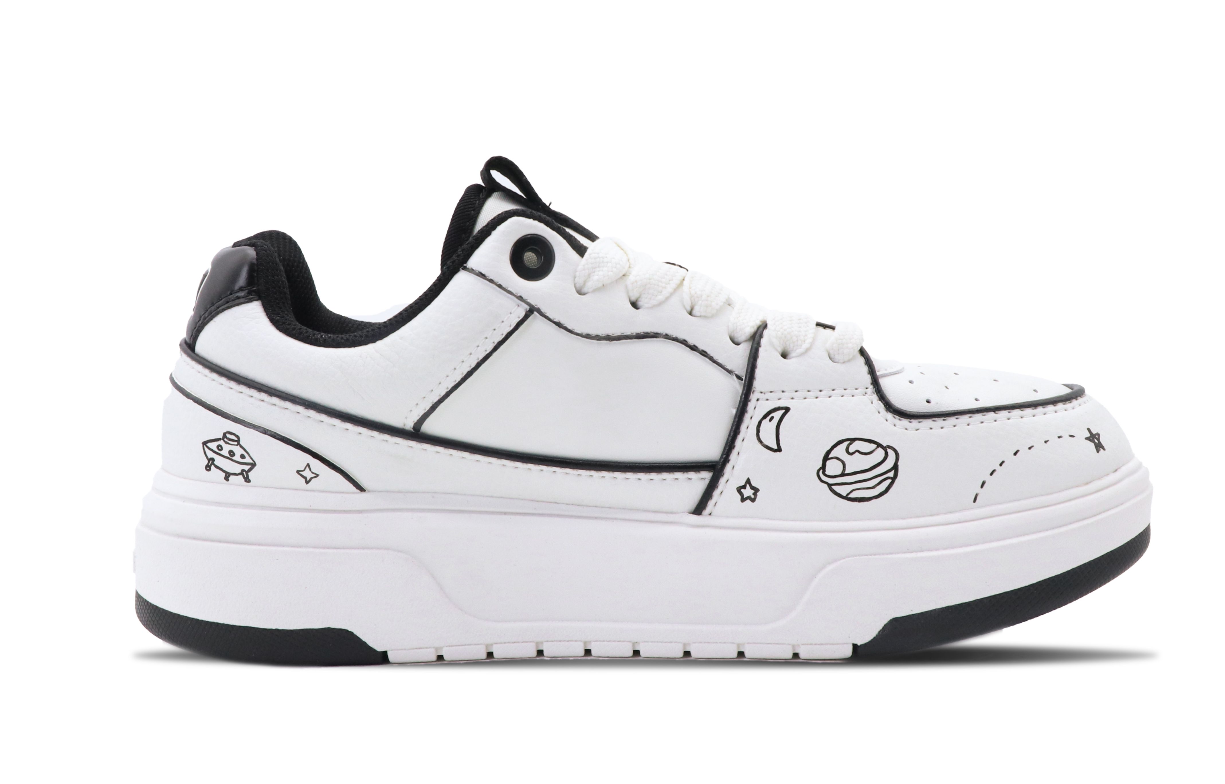 MLB Chunky Liner Wear-Resistant Height Increasing Low-Top Skateboard Shoes Unisex Black White