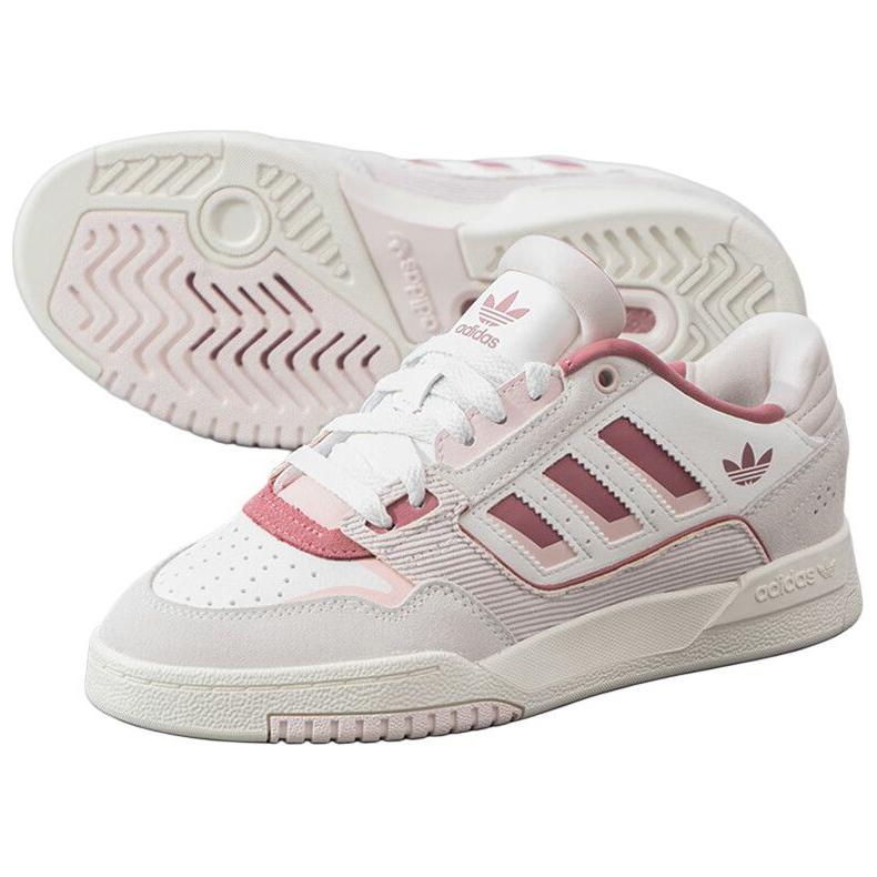 Adidas Originals Drop Step Anti-Slip Wear-Resistant Low-Top Skateboard Shoes Unisex White Pink