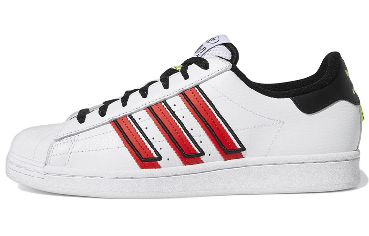 Adidas Originals Superstar Cloud White Outlined Red Stripes