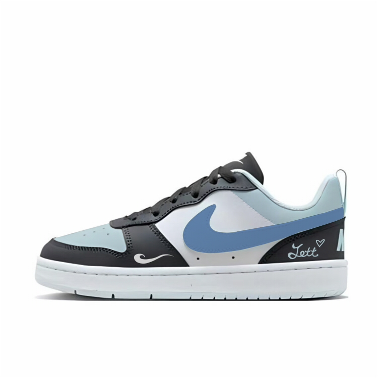Nike Court Borough Anti-Slip Wear-Resistant Low-Top Skateboard Shoes Women's Black
