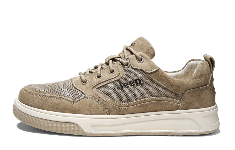 Jeep Skateboard Shoes Men's Low Top Khaki
