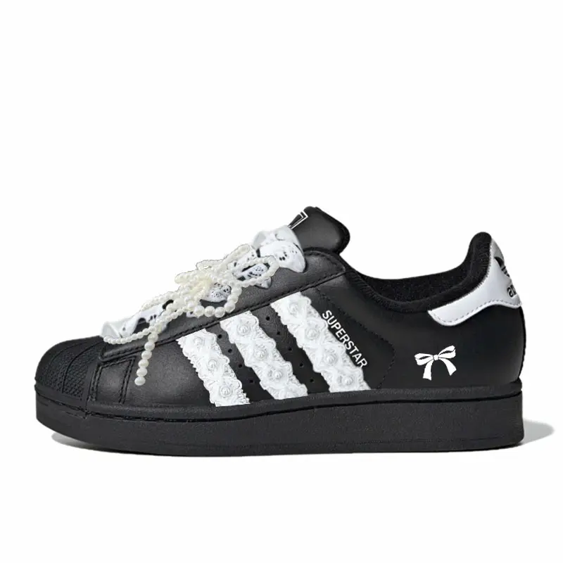 Adidas Originals Superstar 1 Skateboard Shoes Women's Low top Black White