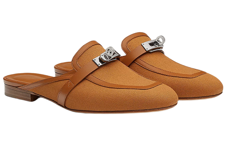 HERMES Wrap-toe Slippers Women's Brown