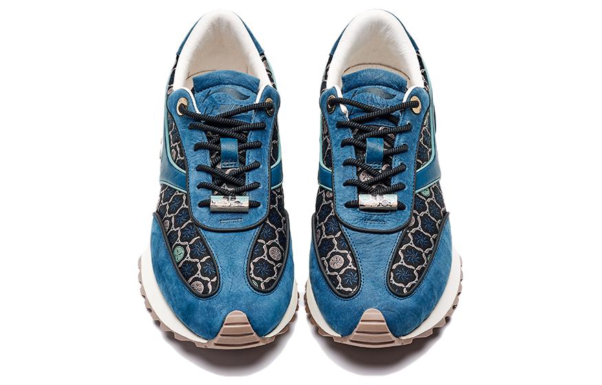 LI NING 1990 Zhengrong Abrasion Resistant Breathable Slip Resistant Low Top Running Shoes Women's Green Lake Blue
