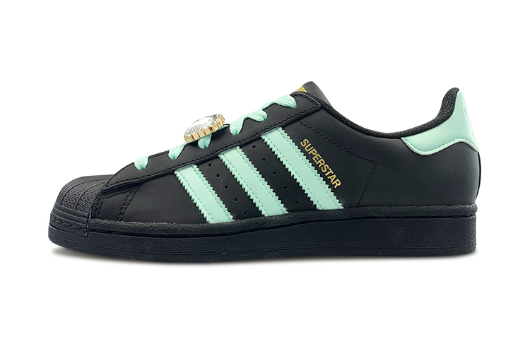 Adidas Originals Superstar Low-Top Skateboard Shoes Unisex Black Green