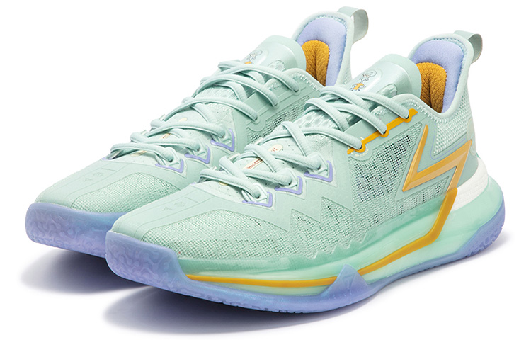 361° Big 3 Future Basketball Shoes Men Low-Top Bleached Light Green/Iris