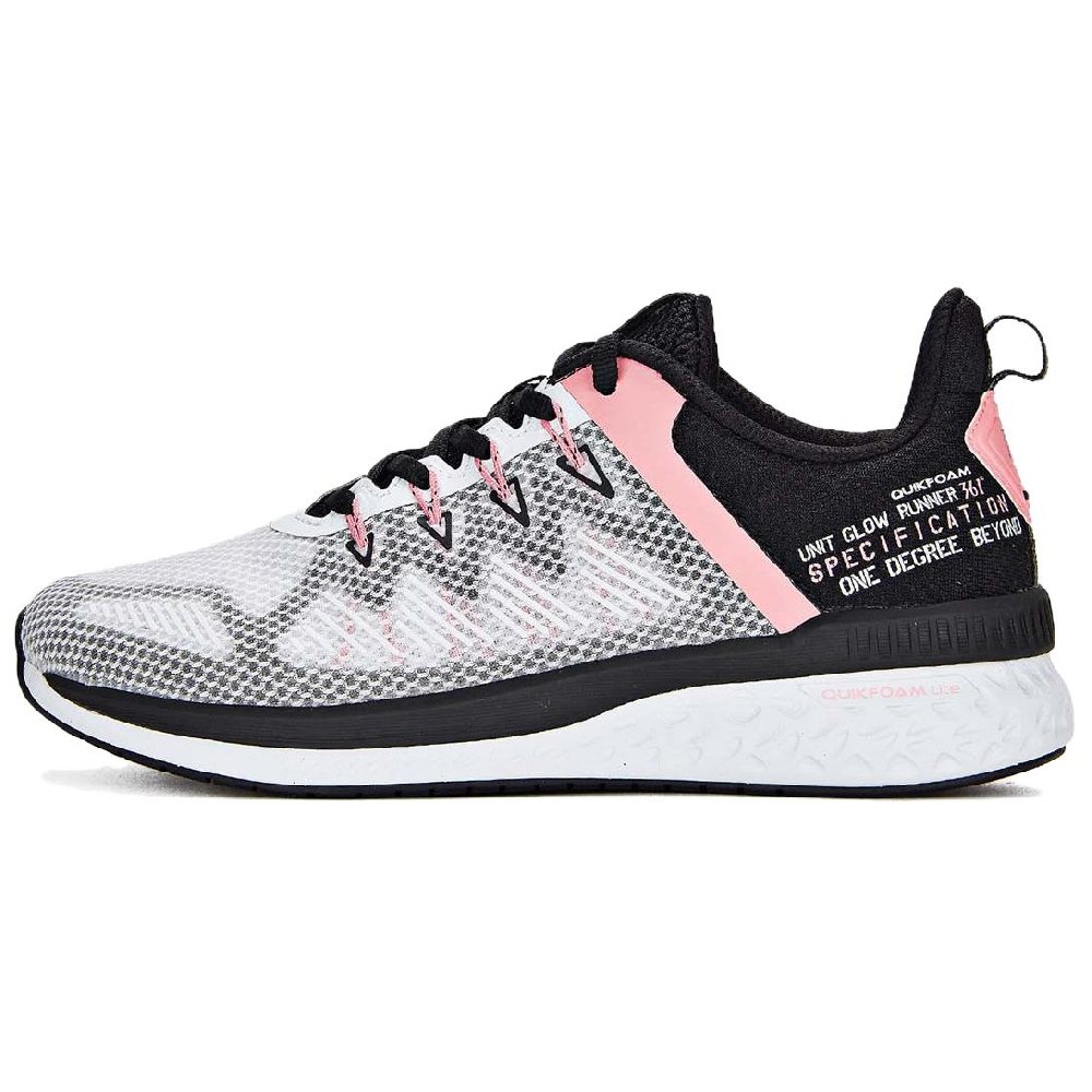 361° Anti Slip Wear Resistant Low Top Casual Running Shoes Women's White Black