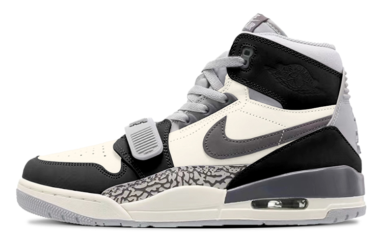 Jordan Legacy 312 High-Top Vintage Basketball Shoes Men's Black Beige Gray