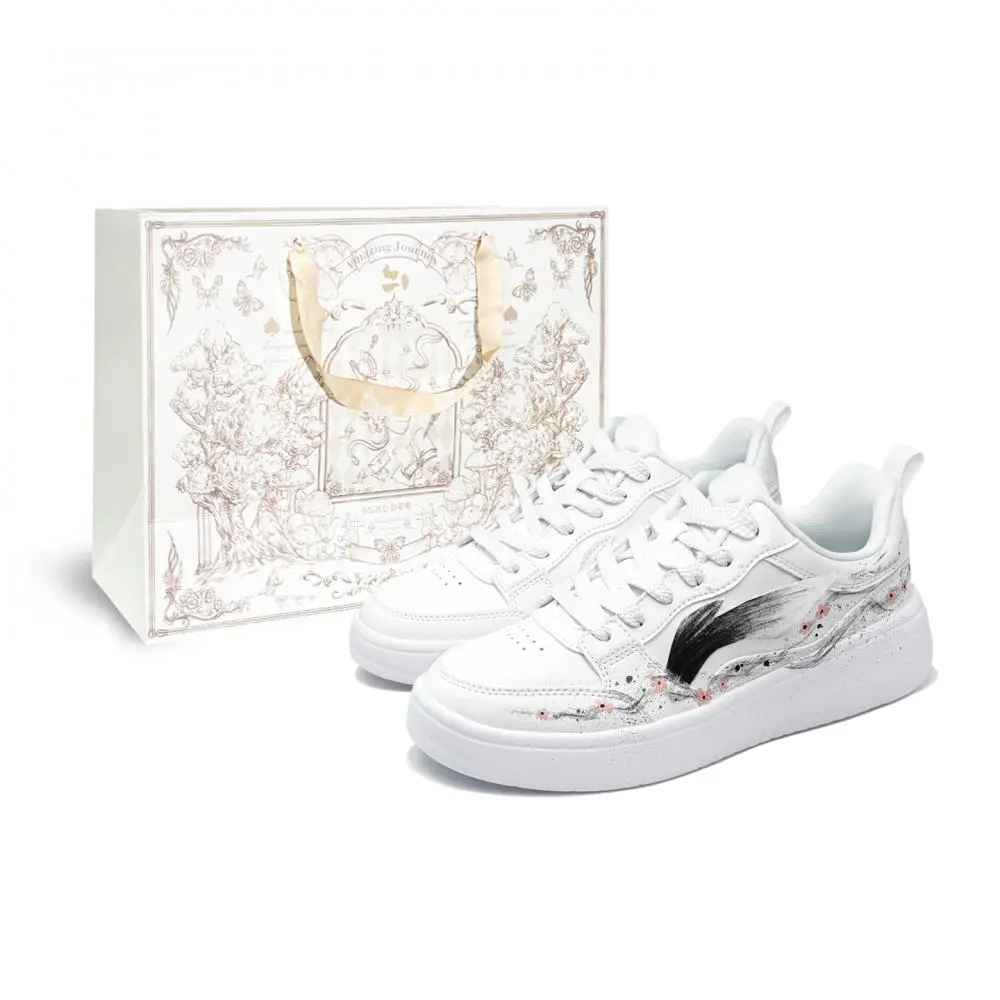 LiNing Acer Truncatum Coverage Abrasion Resistant Low Top Skateboard Shoes Women's Black White