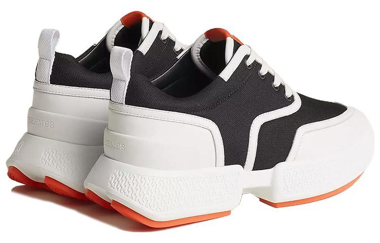 HERMES Giga Abrasion Resistant Low Top Sports Casual Shoes Women's Black White