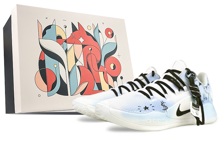 Nike Hyperdunk X Cushioned Slip-Resistant Low-Top Basketball Shoes Men's Blue Green