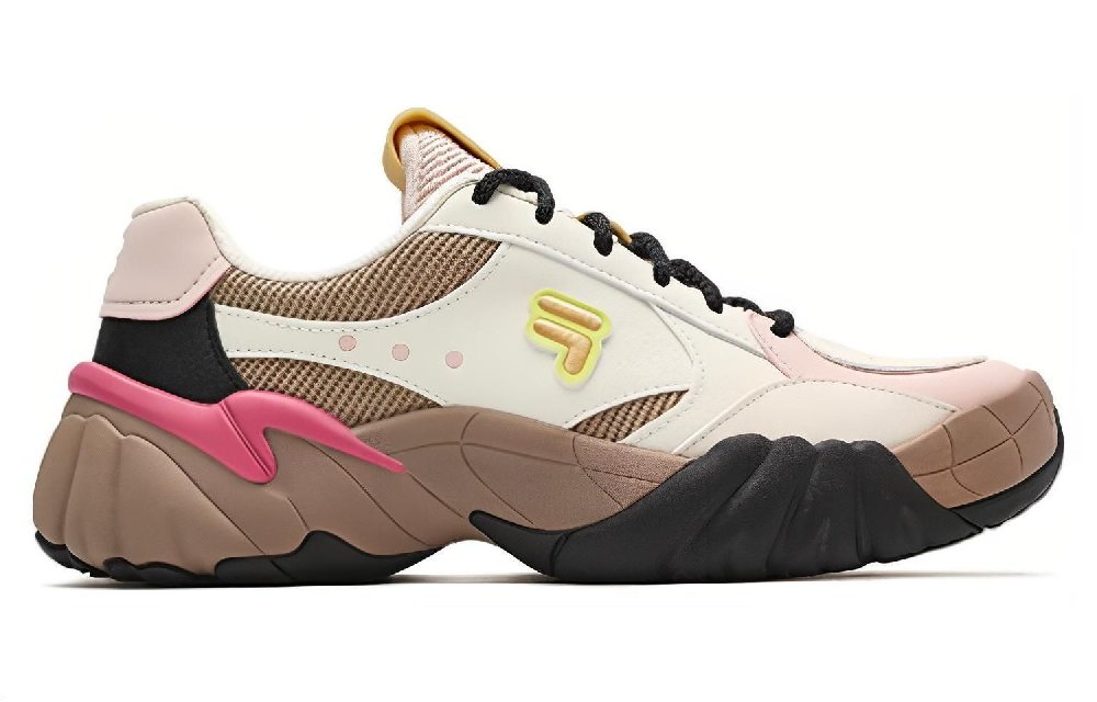 FILA FUSION TRIBE Cushioning Wear Resistant Low Top Casual Shoes Women's Brown White
