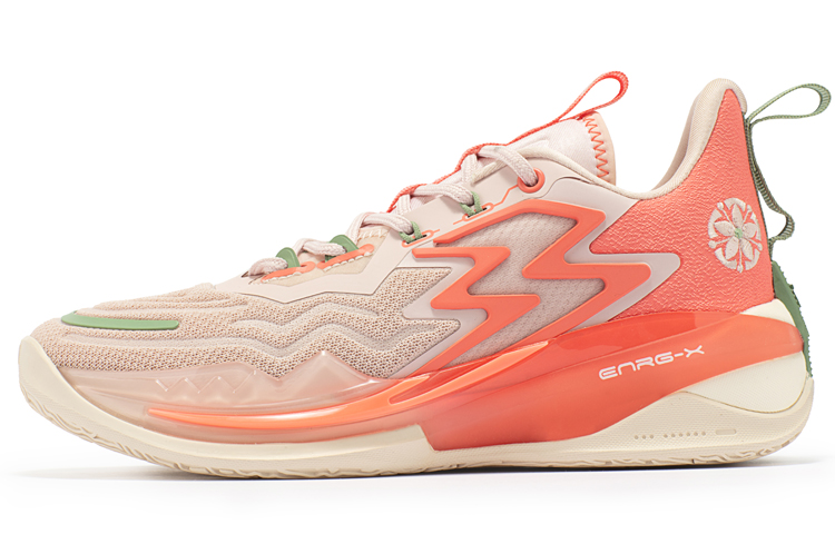 361° Big3 3.0 Pro Basketball Shoes Women's Low-Top Light Peach Pink/Grapefruit Red