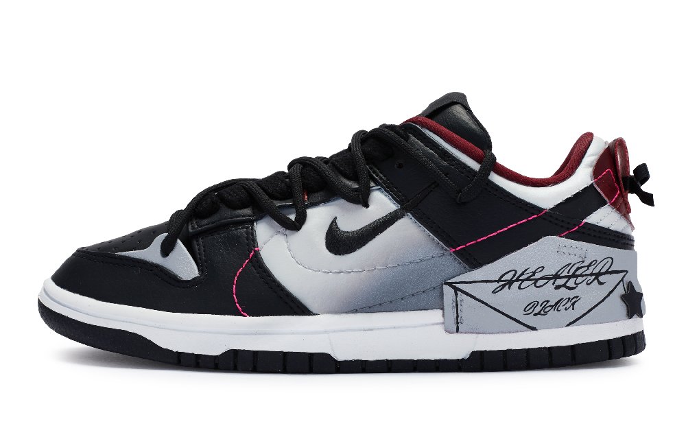 Nike Dunk Disrupt 2 Skateboard Shoes Women's Low-Top Silver Black/burgundy