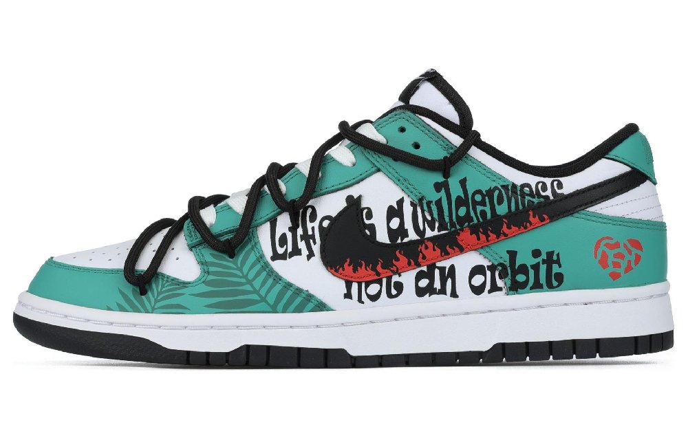 Nike Dunk Skateboard Shoes Men Low-Top Black Green