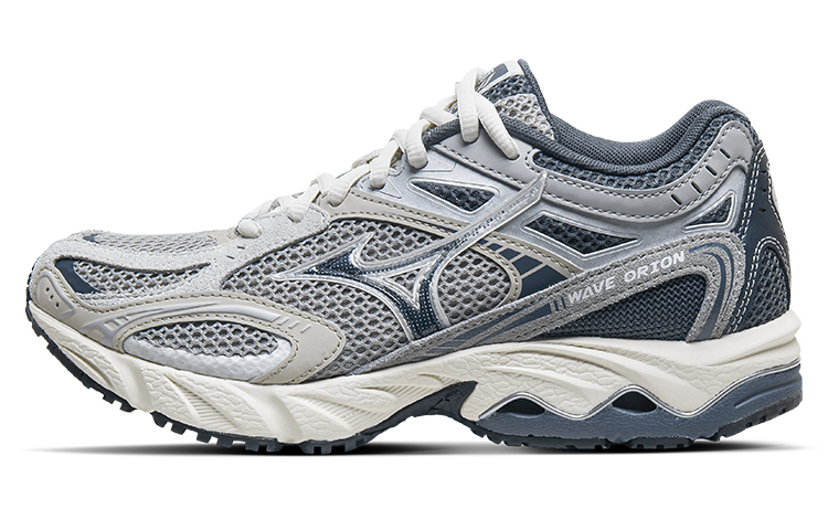 Mizuno Shock Absorbers Slip Resistant Abrasion Resistant Breathable Low top Running Shoes Unisex Gray Silver Blue