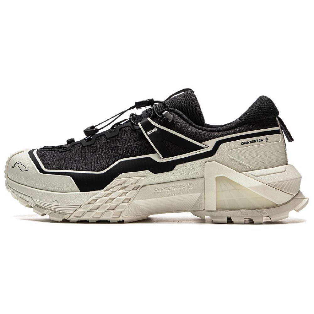 LiNing CF Su Xingchuan Abrasion Resistant Waterproof And Breathable Low Top Hiking Shoes Unisex Black White
