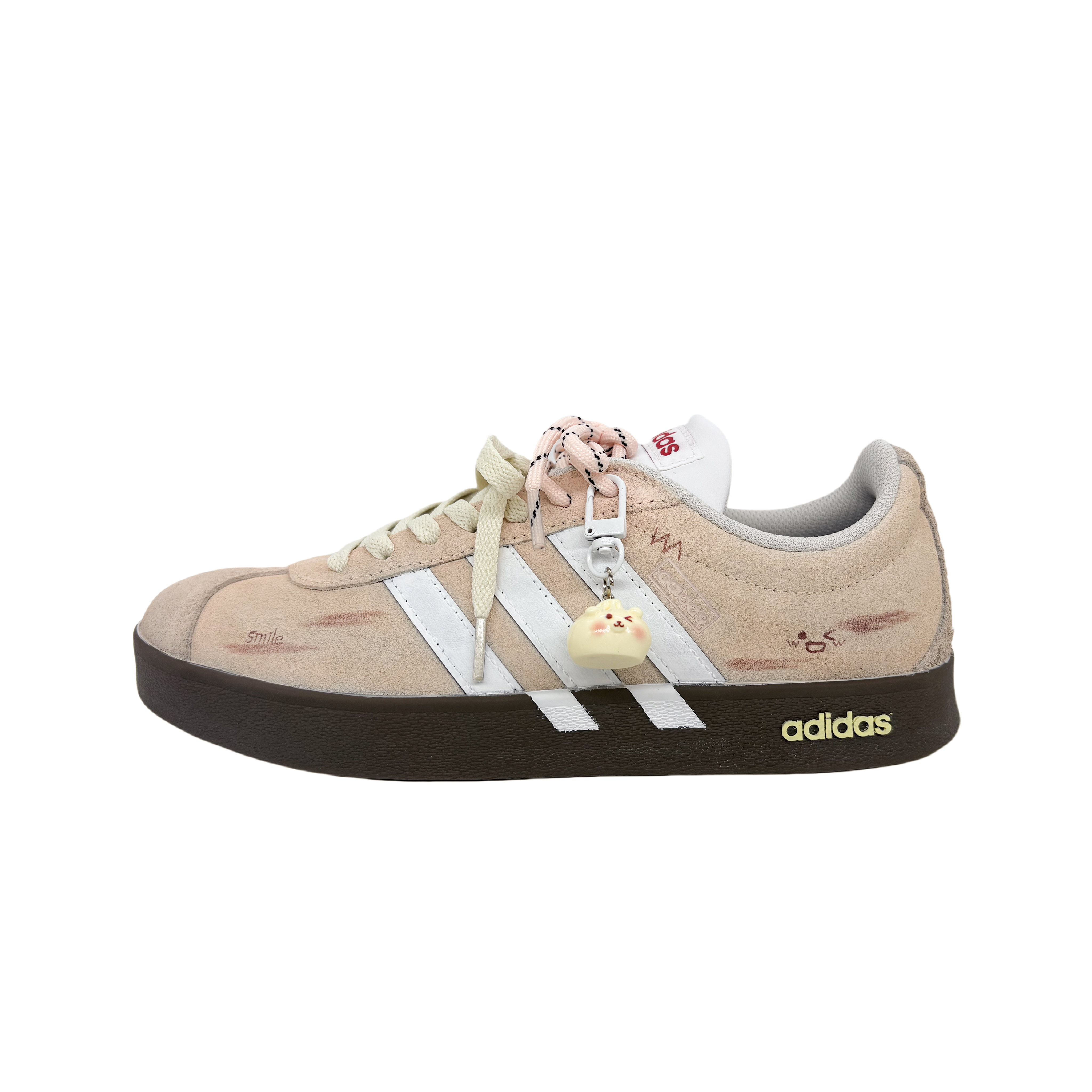 Adidas Neo VL Court 2.0 Abrasion Resistant Low top Skateboard Shoes Unisex Apricot