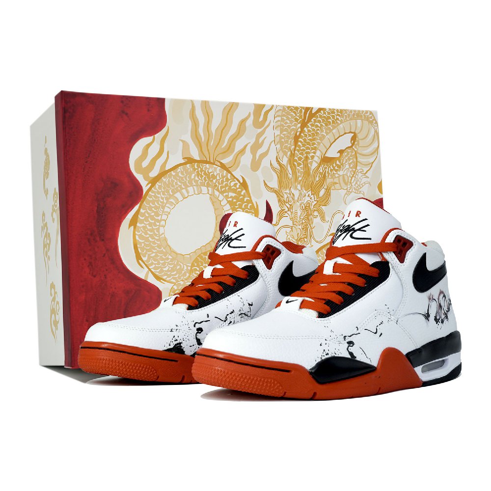Nike Flight Legacy Vintage Basketball Shoes Unisex High-Top Red/Black Color