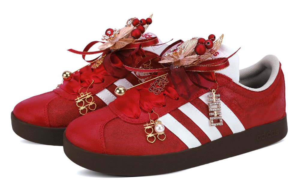 Adidas Neo VL Court 2.0 Low Top Skateboard Shoes Unisex Burgundy