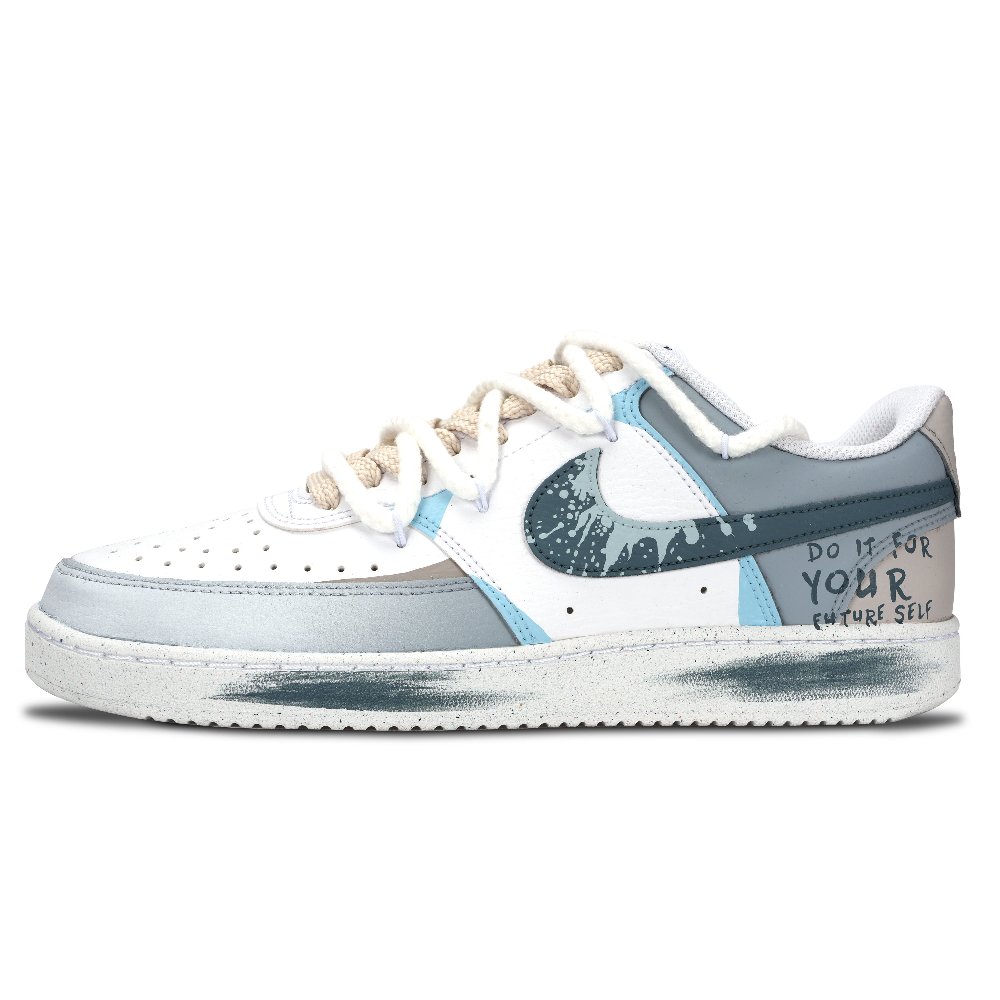 Nike Court Vision 1 Low Top Skateboard Shoes Unisex Blue