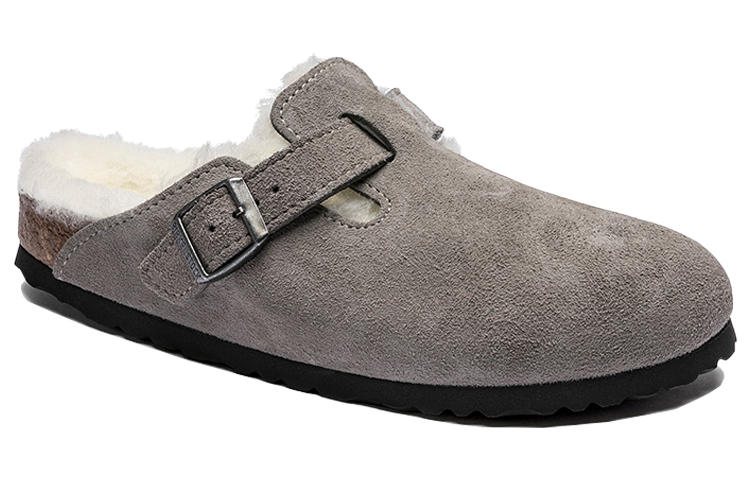 Birkenstock Boston Shearling Suede 'Stone Coin' купить в интернет-магазине Yoocart с быстрой доставкой по России.