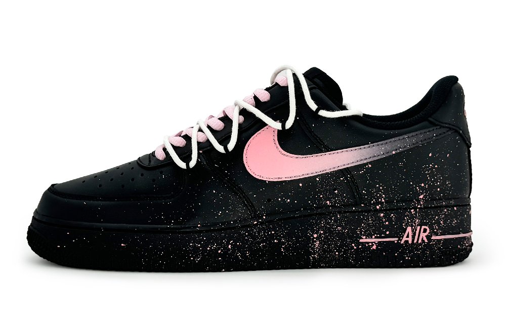 Nike Air Force 1 Low Anti-Slip Wear-Resistant Low-Top Skateboard Shoes Women's Black Pink