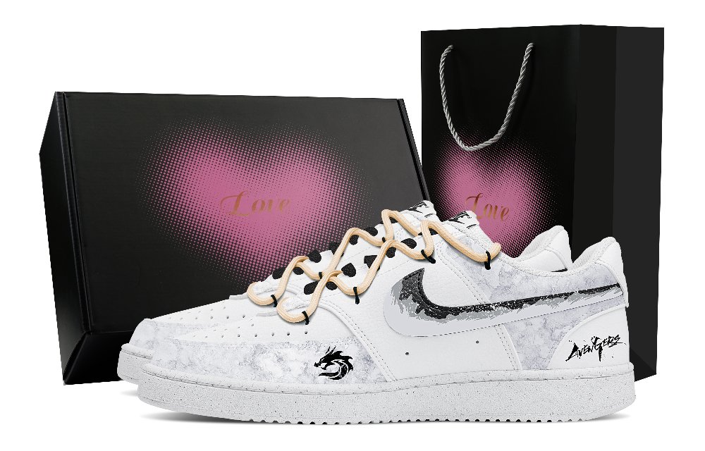 Nike Court Vision 1 Low Top Skateboard Shoes Men's White