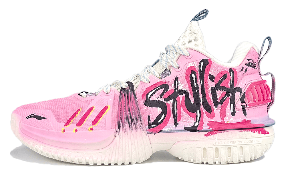 LiNing Storm 2024 Shock Absorbers Slip Resistant Breathable Low Top Basketball Shoes Men's Pink Black