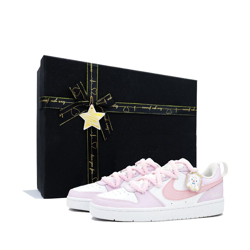 Nike Court Borough 2 Water-Resistant Lightweight Balance Low-Top Low-Top GS Pink White