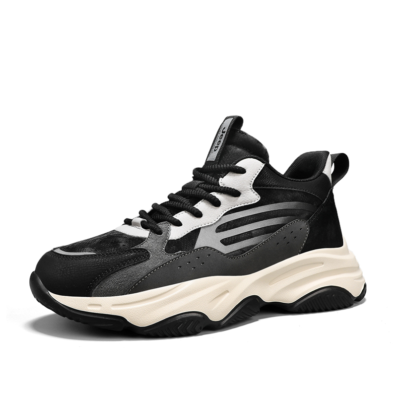 Jeep Abrasion Resistant Low Top Chunky Sneakers Men's Black Gray