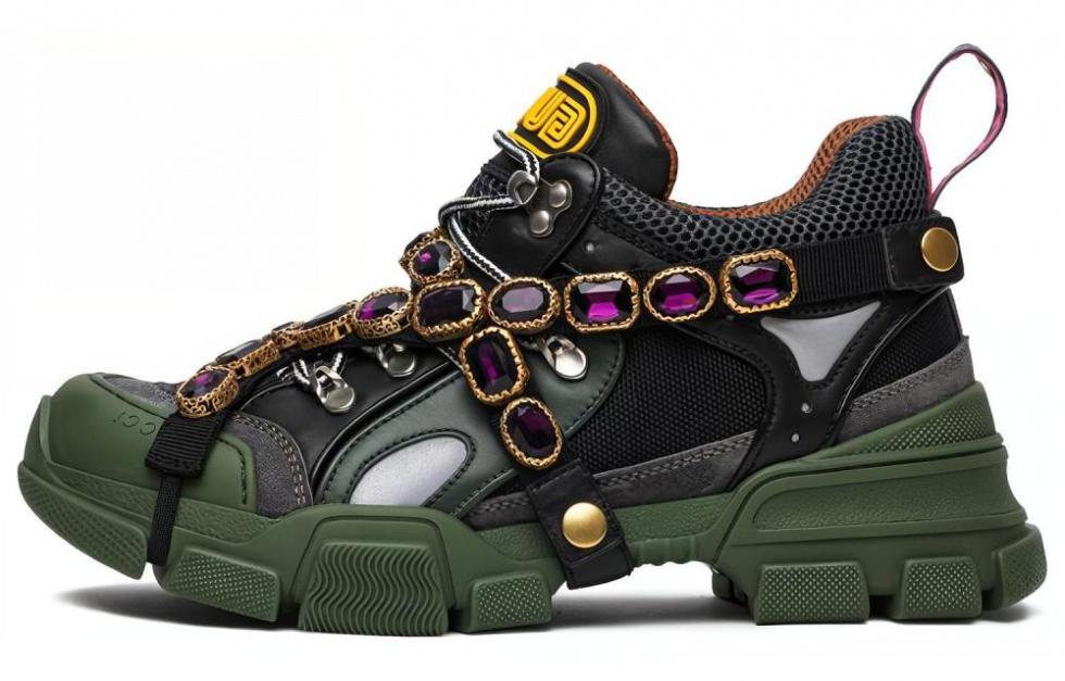 GUCCI Women's Flashtrek Crystals 'Green' Women's