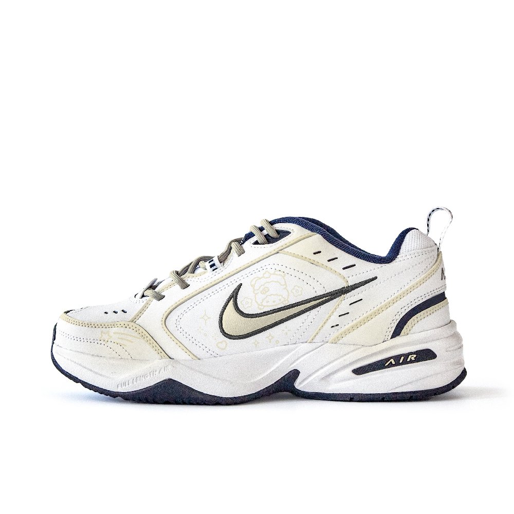 Nike Air Monarch 4 Anti Slip Wear Resistant Low Top Chunky Sneakers Unisex White