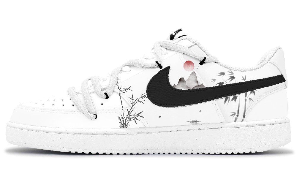 Nike Court Vision 1 Anti-Slip Wear-Resistant Low-Top Skateboard Shoes Men's Black White