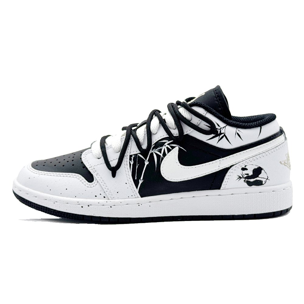 Jordan Air Jordan 1 Low Top Skateboard Shoes Unisex Black White